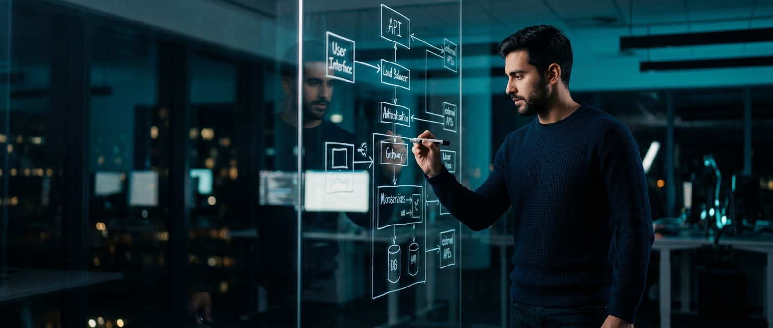Desenvolvedor comparando fornecedores de API de processos judiciais em uma tabela na tela do computador