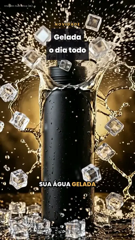 Vídeo de exemplo: garrafa térmica em estúdio