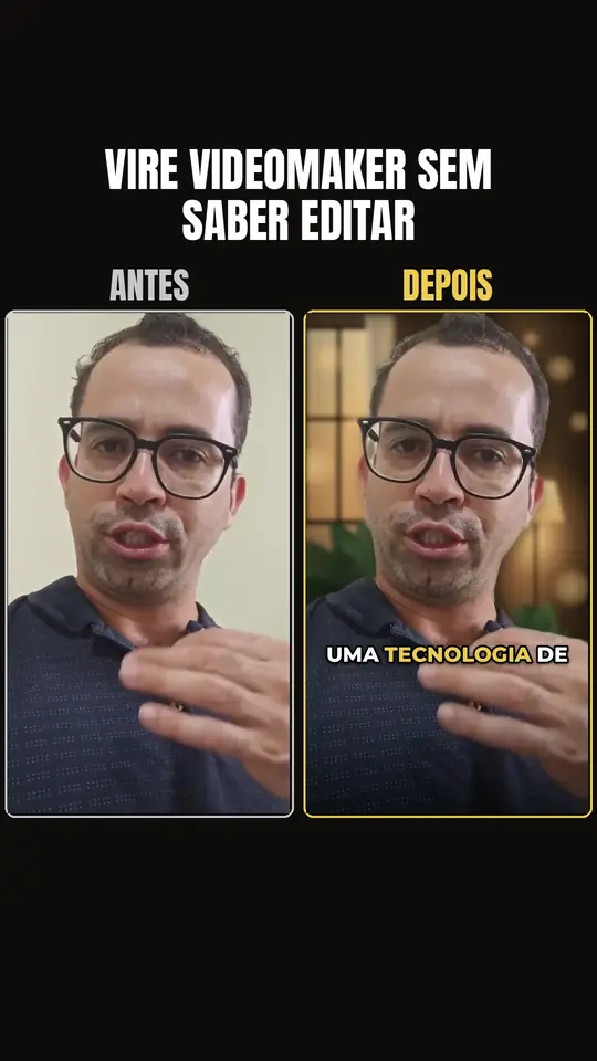 Antes e depois feito com o Criativos Ninja Pro